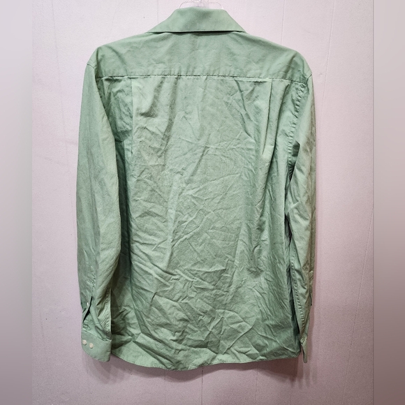 Croft & Barrow Shirt Medium Button Front Green Long Sleeve Casual Office‎ C146 - Picture 3 of 5